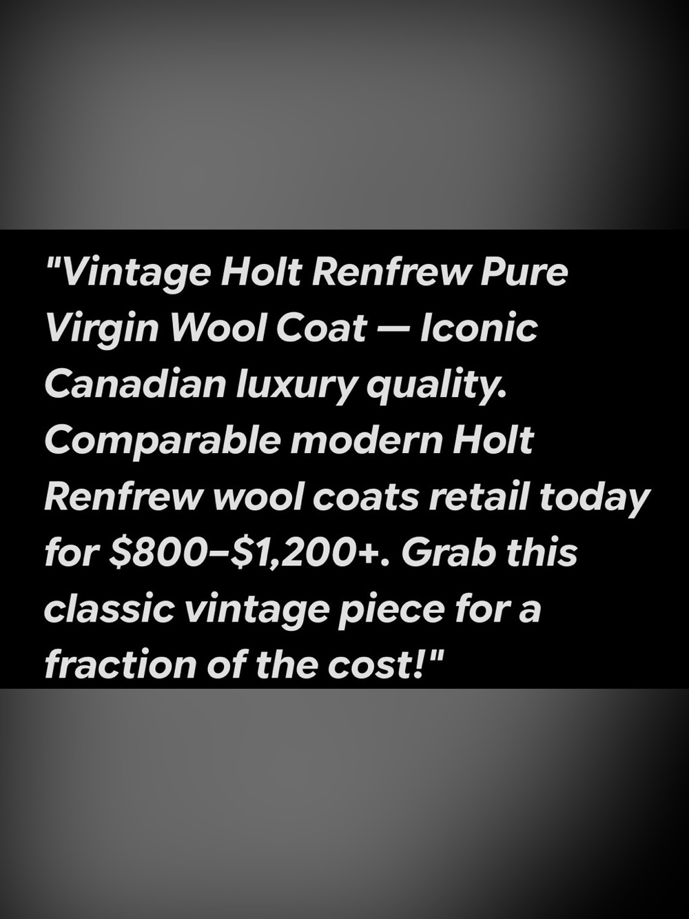 Vintage Holt Renfrew Cobalt Royal Blue Virgin Wool Long Trench Coat Jacket M/L - Picture 6 of 6